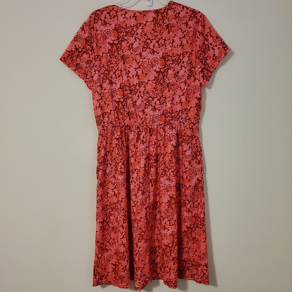 Ouges Stretch Pink/Burgundy/Orange Floral Surplic… - image 4